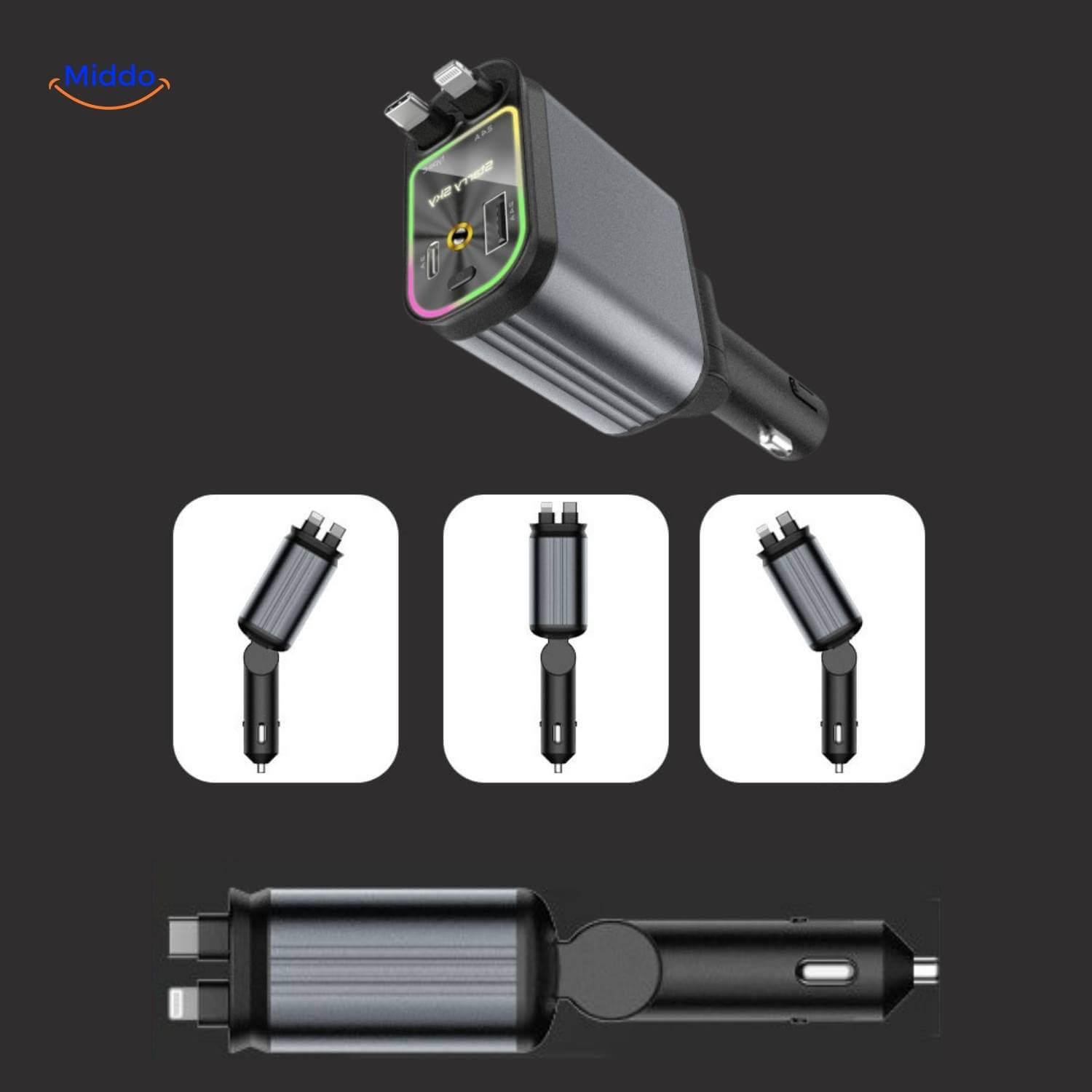 AutoCharge™ 120W | Caricatore 4-in-1, Super Veloce, Cielo Stellato RGB!