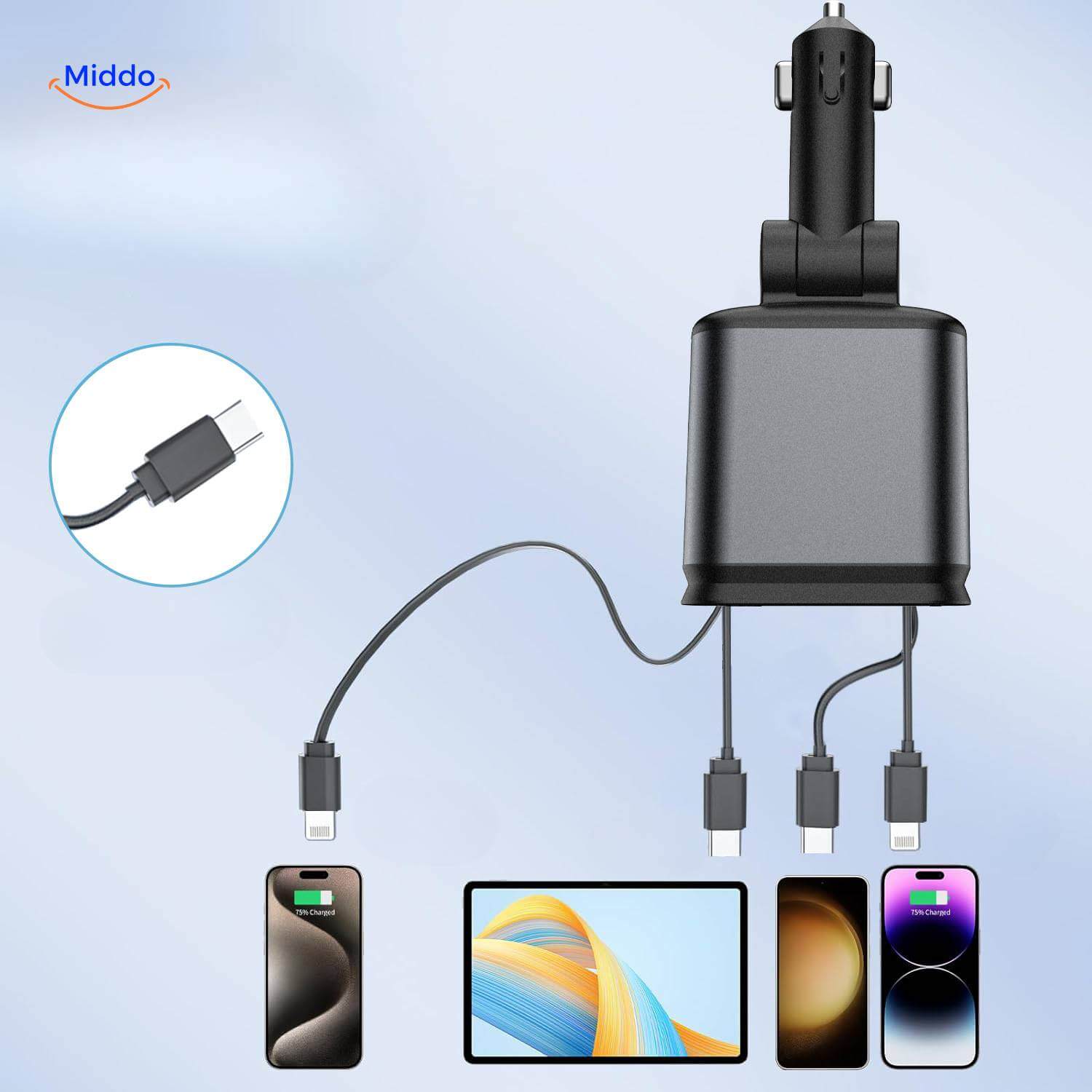 AutoCharge™ 120W | Caricatore 4-in-1, Super Veloce, Cielo Stellato RGB!