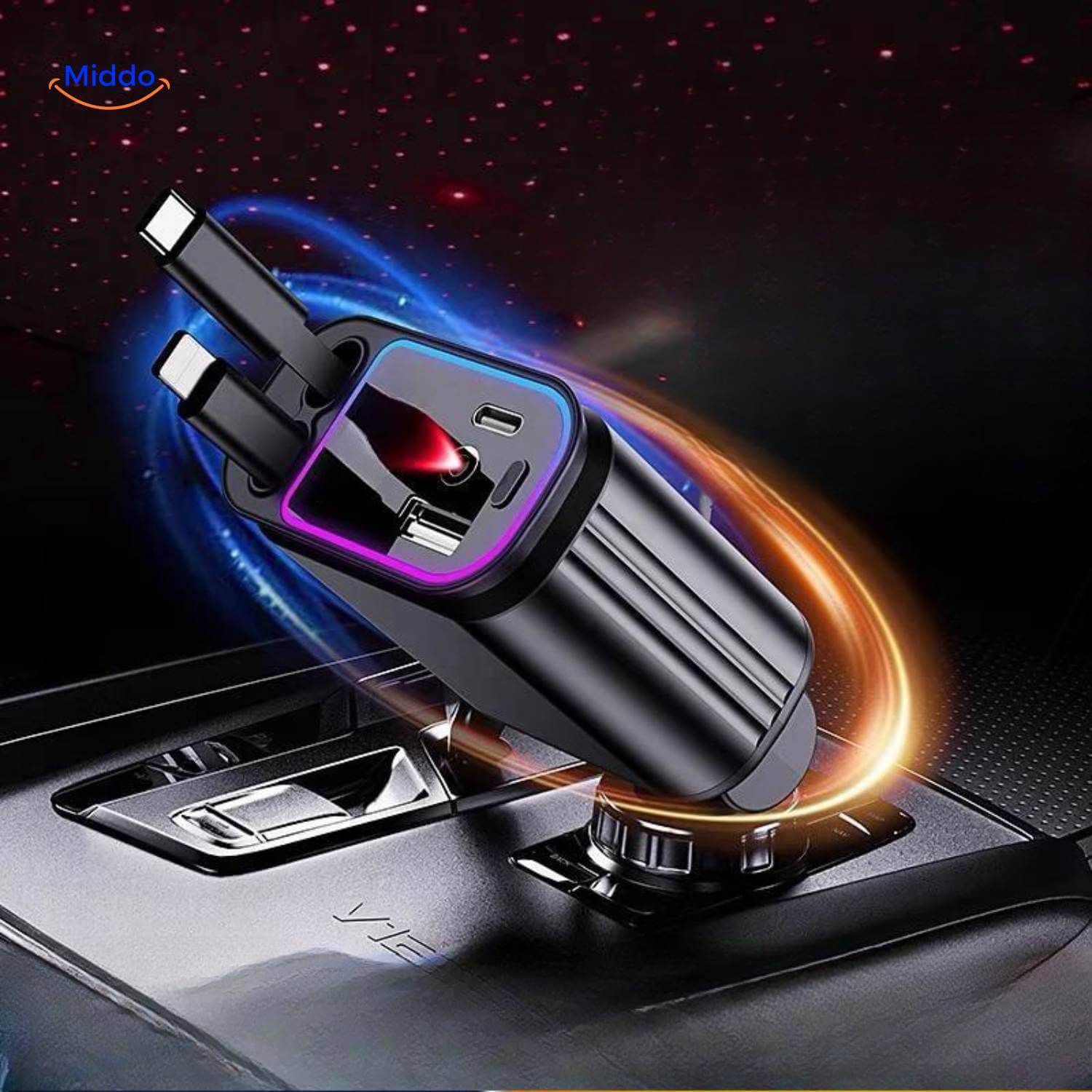 AutoCharge™ 120W | Caricatore 4-in-1, Super Veloce, Cielo Stellato RGB!