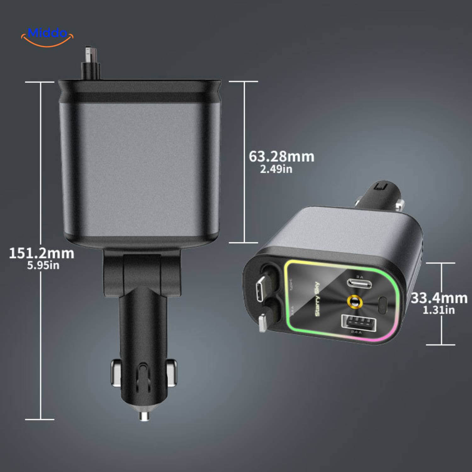 AutoCharge™ 120W | Caricatore 4-in-1, Super Veloce, Cielo Stellato RGB!