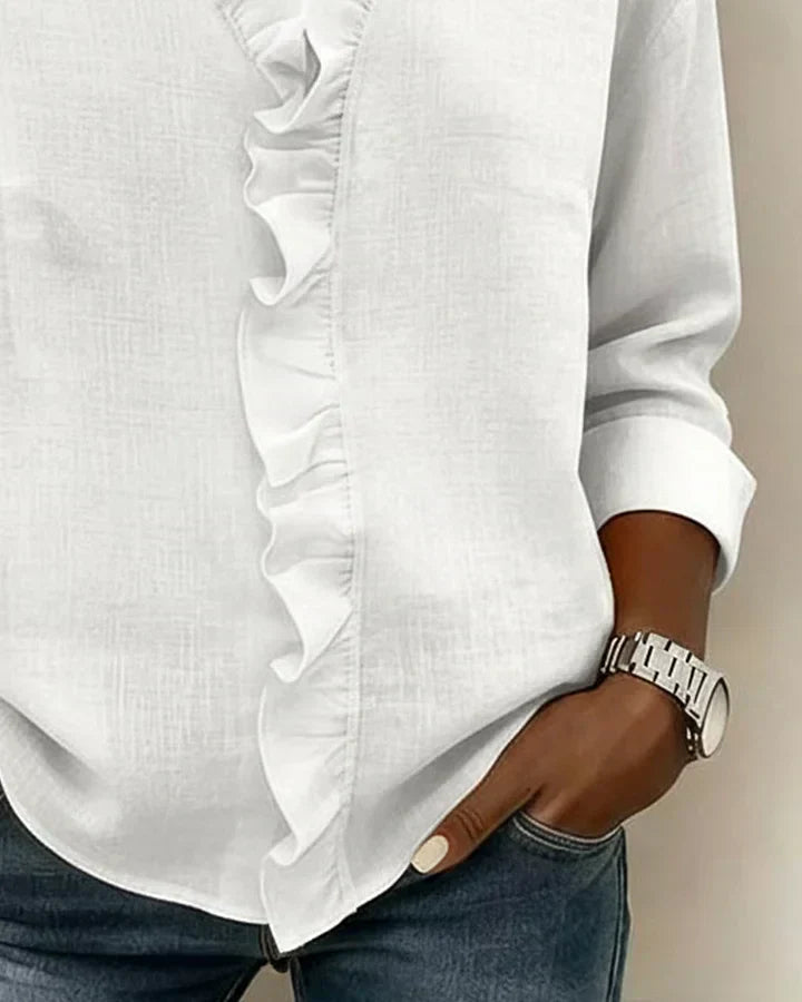 Chiara™ | Blusa con scollo a V e delicate ruches