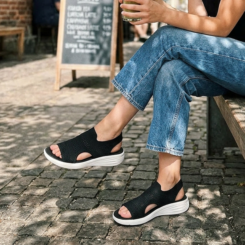 Giulia | Sandali con zeppa in maglia traspirante da donna