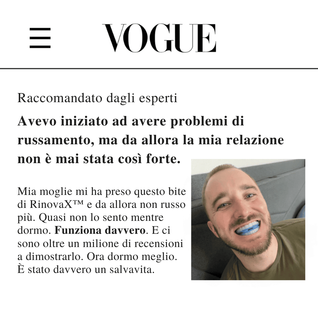 RinovaX™ – Bite anti-russamento silenzioso universale