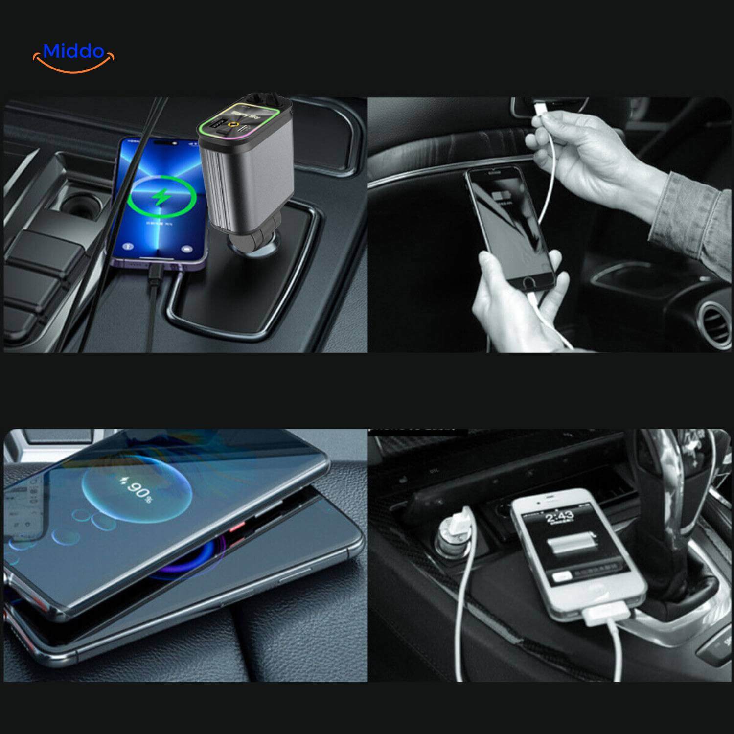 AutoCharge™ 120W | Caricatore 4-in-1, Super Veloce, Cielo Stellato RGB!