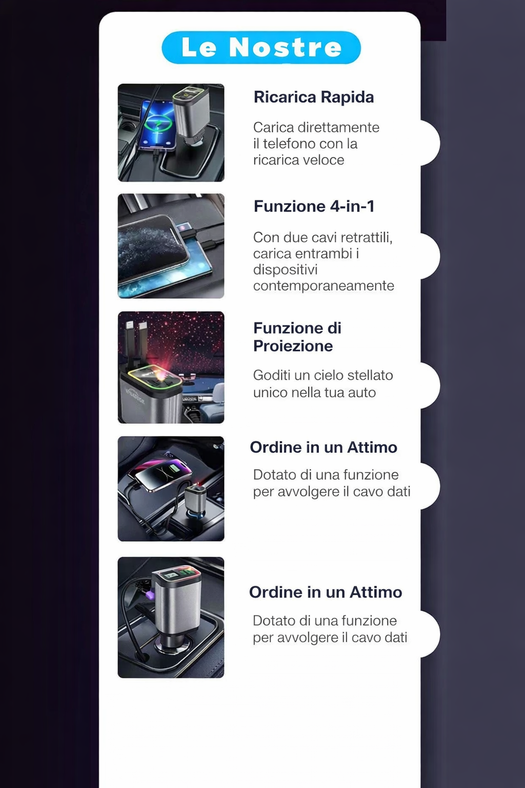 AutoCharge™ 120W | Caricatore 4-in-1, Super Veloce, Cielo Stellato RGB!
