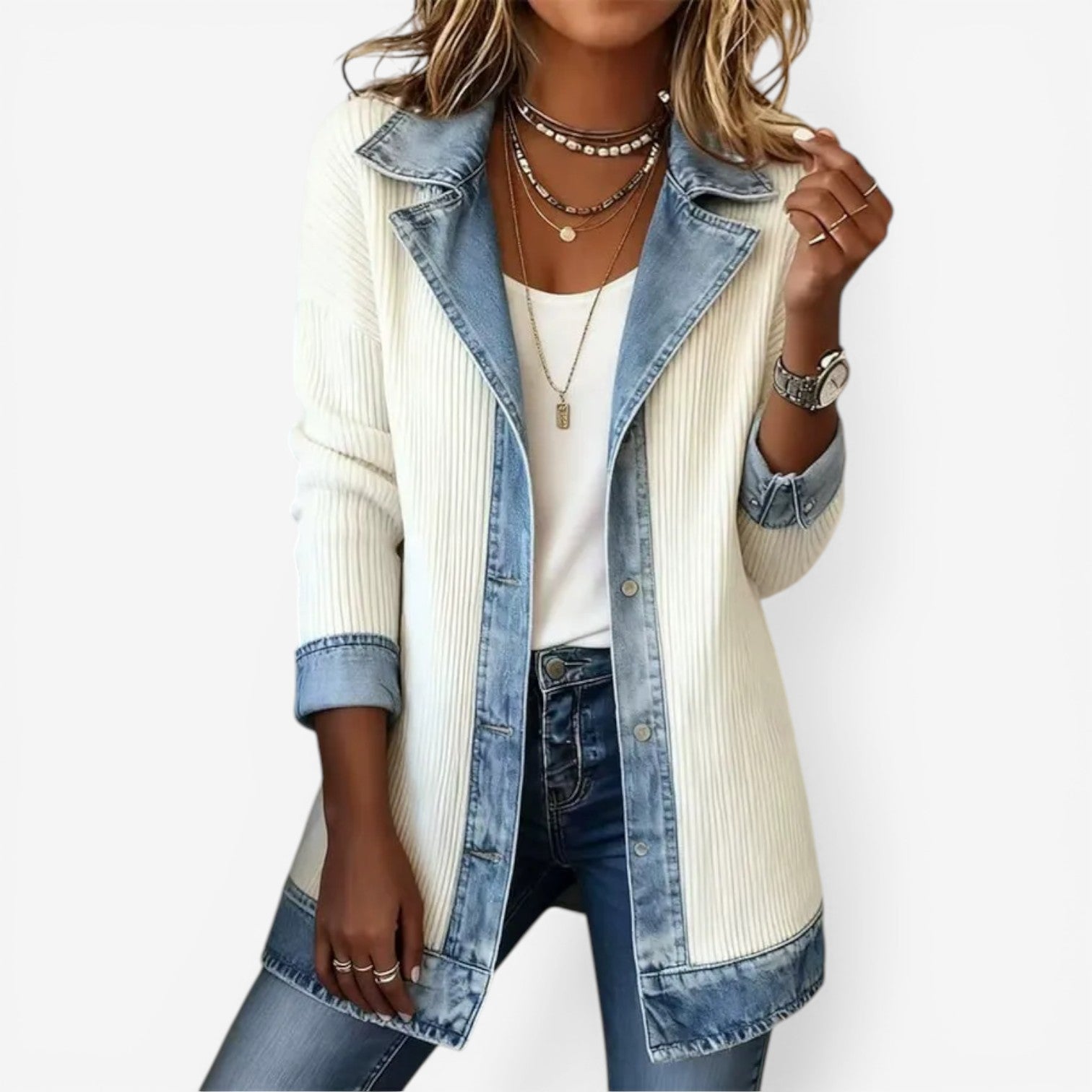 Emilia™ Giacca in denim misto