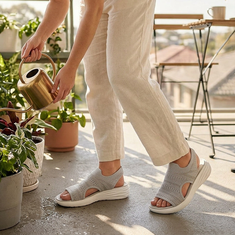 Giulia | Sandali con zeppa in maglia traspirante da donna